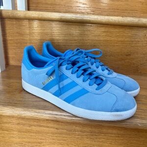 Blue Adidas Gazelles
